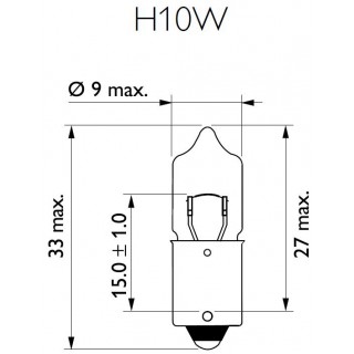 Крушка 12V, H10,10W, BA9s